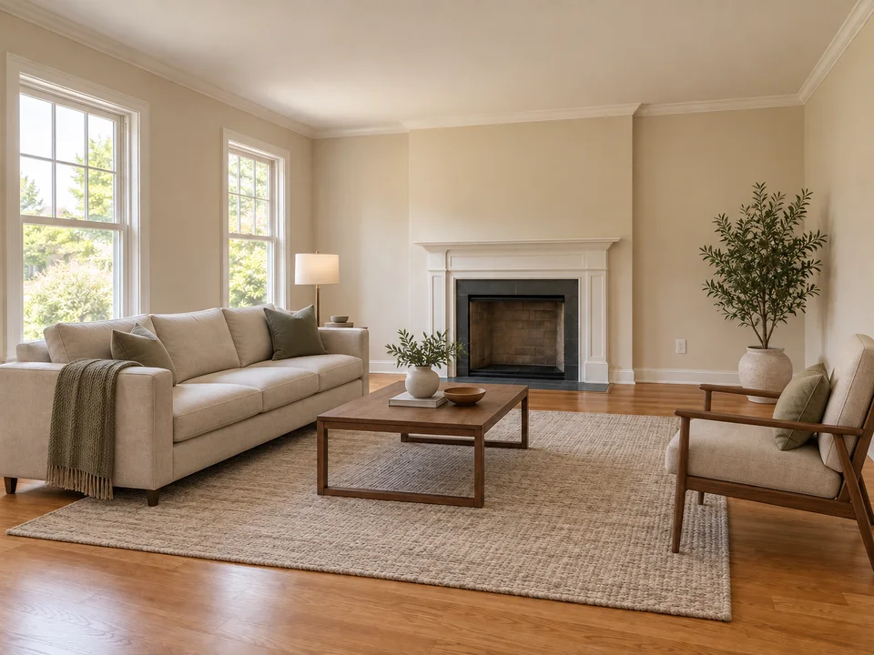 Illustrative modern staging interior artwork
